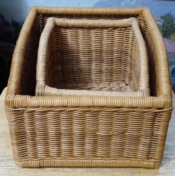 πππ 2 Wicker Decorative basket SetππΊπΈππ«Vintage Sturdy Storage Set,πππ - Picture 10 of 16